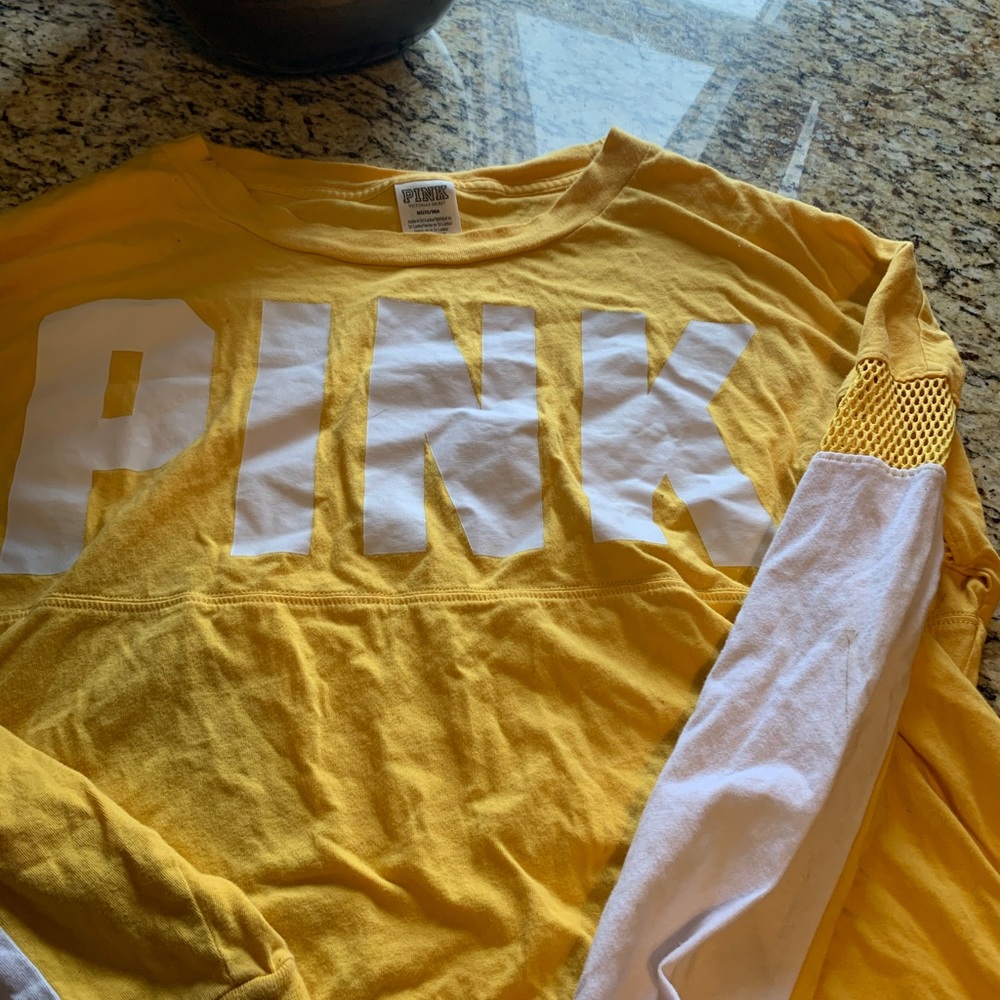 PINK long sleeve crop tee